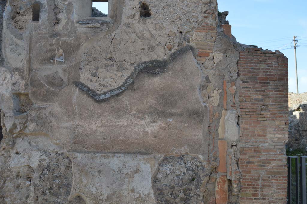 VII.2.51 Pompeii. March 2019. Detail of exterior front façade on east of entrance between VII.2.51 and 52, on right
Foto Taylor Lauritsen, ERC Grant 681269 DÉCOR.