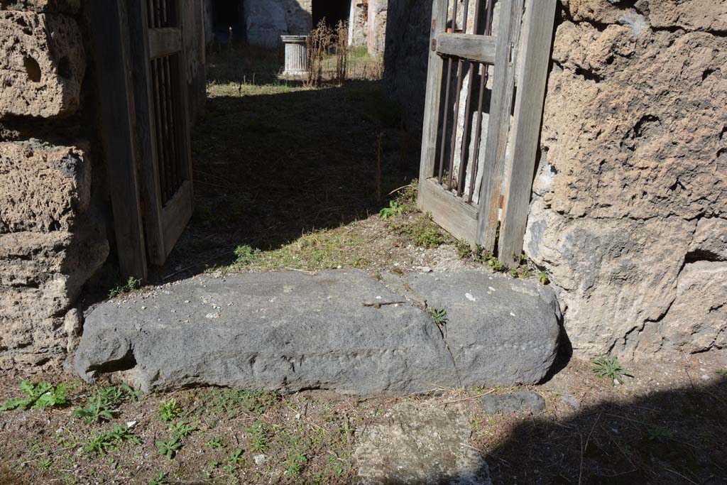 VII.3.29 Pompeii. October 2019. Entrance doorway threshold, looking north.
Foto Annette Haug, ERC Grant 681269 DÉCOR.