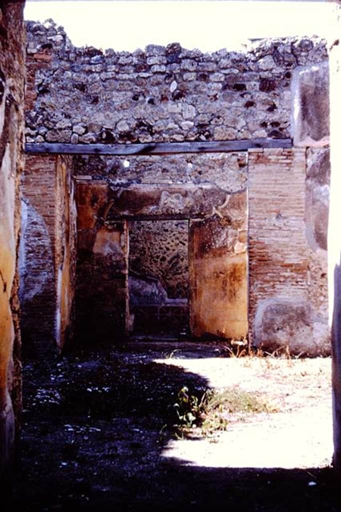 VII.3.30 Pompeii. 1966. Looking north across atrium towards tablinum, and doorway to garden area.  Photo by Stanley A. Jashemski.
Source: The Wilhelmina and Stanley A. Jashemski archive in the University of Maryland Library, Special Collections (See collection page) and made available under the Creative Commons Attribution-Non Commercial License v.4. See Licence and use details.
J66f1012