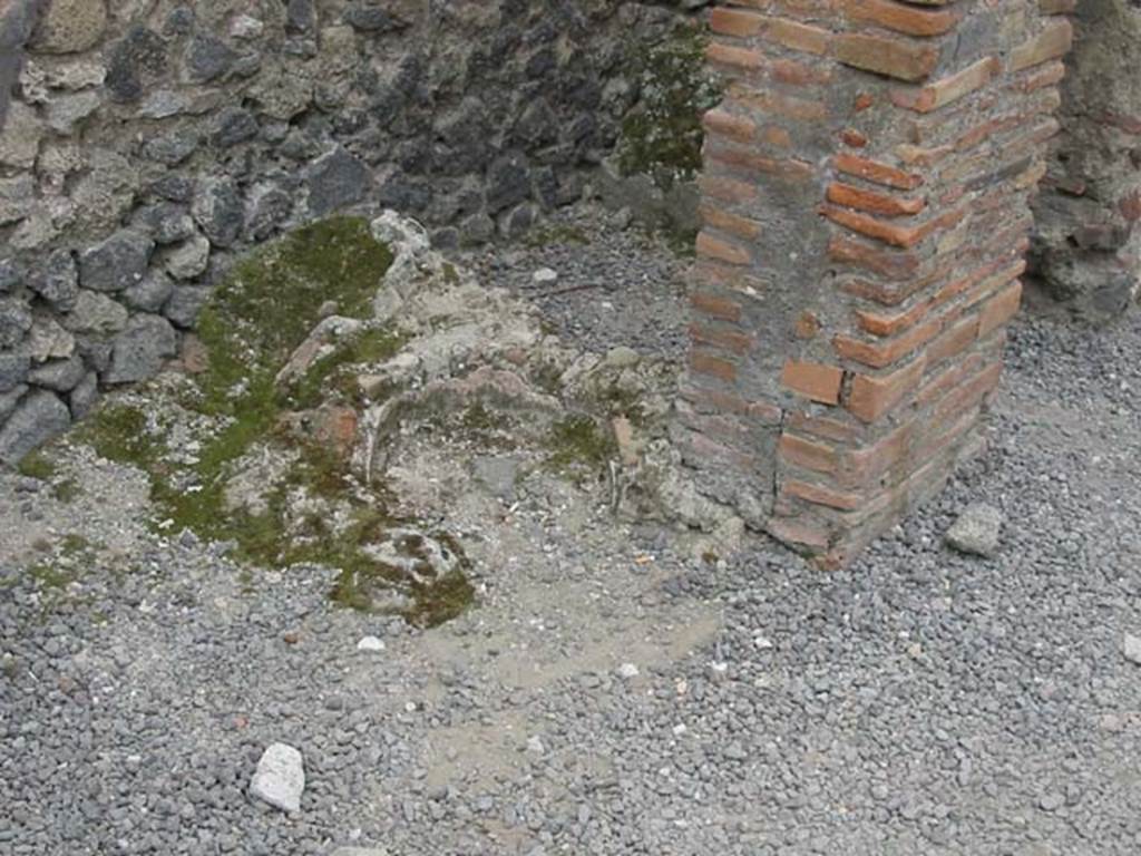 VII.4.4 Pompeii. May 2003. Remains in floor in cupboard or small room under stairs of VII.4.5. Photo courtesy of Nicolas Monteix.