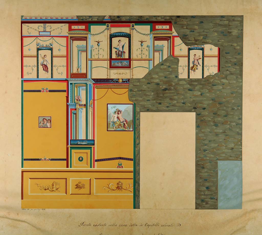 VII.4.31/51 Pompeii. Painting by Antonio Ala, 1856, showing west wall of room 12.
Now in Naples Archaeological Museum. Inventory number ADS 600.
Photo © ICCD. http://www.catalogo.beniculturali.it
Utilizzabili alle condizioni della licenza Attribuzione - Non commerciale - Condividi allo stesso modo 2.5 Italia (CC BY-NC-SA 2.5 IT)