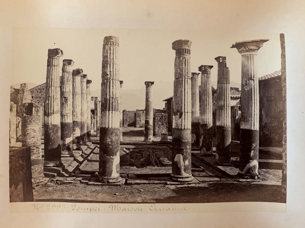 VII.4.31/51 Pompeii. Photograph by M. Amodio, from an album dated April 1878.
Looking south across middle peristyle. Photo courtesy of Rick Bauer.