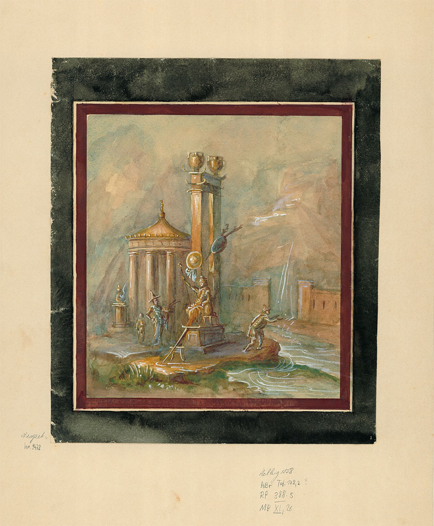 VII.4.31/51 Pompeii. Room 21, south wall of triclinium. Copy of sacred landscape painting.
Original now in Naples Archaeological Museum. Inventory number 9472.
Photo © Deutsches Archäologisches Institut, Abteilung Rom, Arkiv.