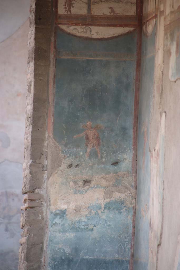 VII.4.48 Pompeii. September 2021. 
South wall of tablinum in south-west corner. Photo courtesy of Klaus Heese.
