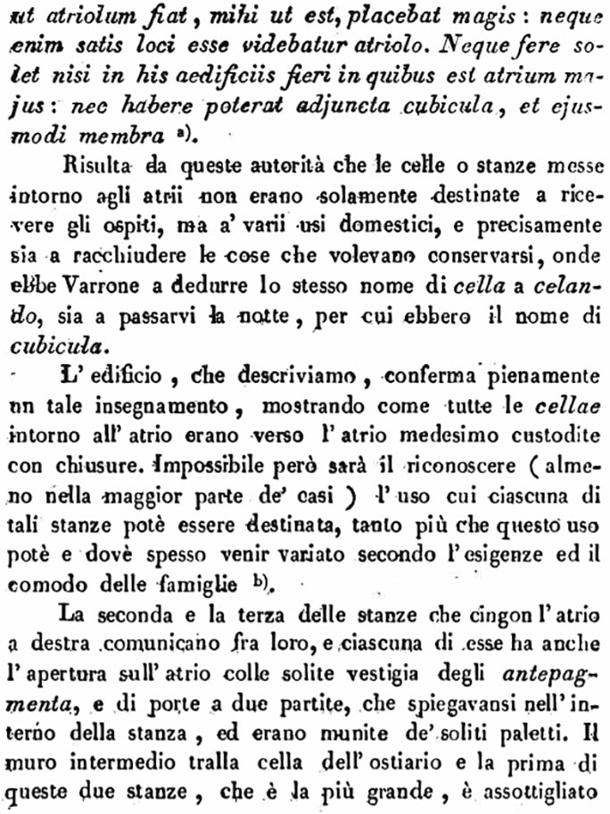 VII.4.57 Pompeii. Room 11, cubiculum. Description by Avellino of second and third rooms to the right, cubiculum and procoeton?
See Avellino, F. M. Descrizione di una Casa Pompejana Disotterrata in Pompeii nell’anno 1831, 1832, 1833 la terza alle spalle del tempio della Fortuna Augusta. Naples, 1837, (p.13).