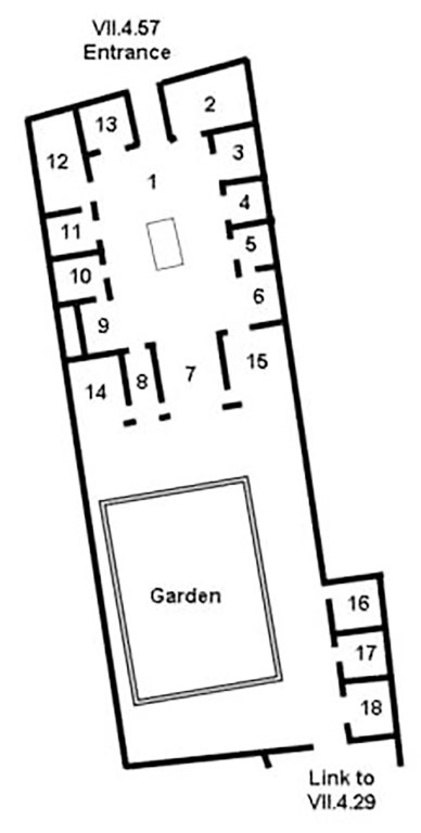 VII.4.57 Pompeii. Casa dei Capitelli Figurati. Plan VII.4.57 Pompeii. Casa dei Capitelli Figurati. Plan