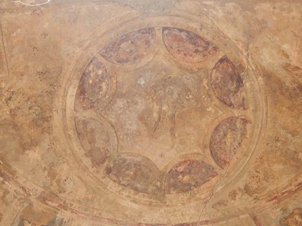 VII.5.24 Pompeii. May 2015. Caldarium (39), detail of stucco in apse.  Photo courtesy of Buzz Ferebee.