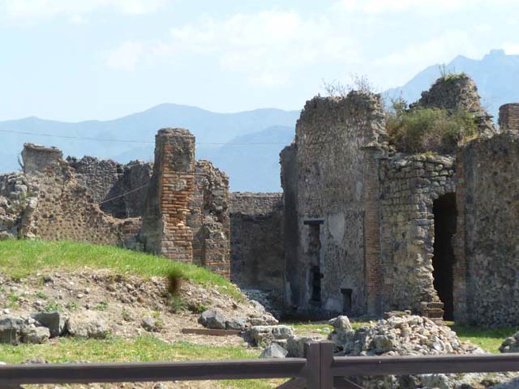 VII.6.3 Pompeii. May 2011. Looking south-west towards rear of VII.6.3, and the rooms on its west side.  Photo courtesy of Michael Binns.