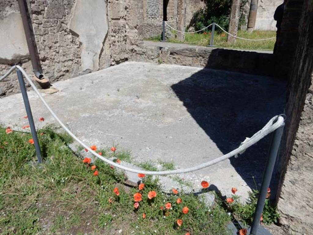 VII.7.2 Pompeii, May 2018. 
Looking north-west across tablinum “k” towards portico “m” and peristyle/garden “x”. Photo courtesy of Buzz Ferebee.