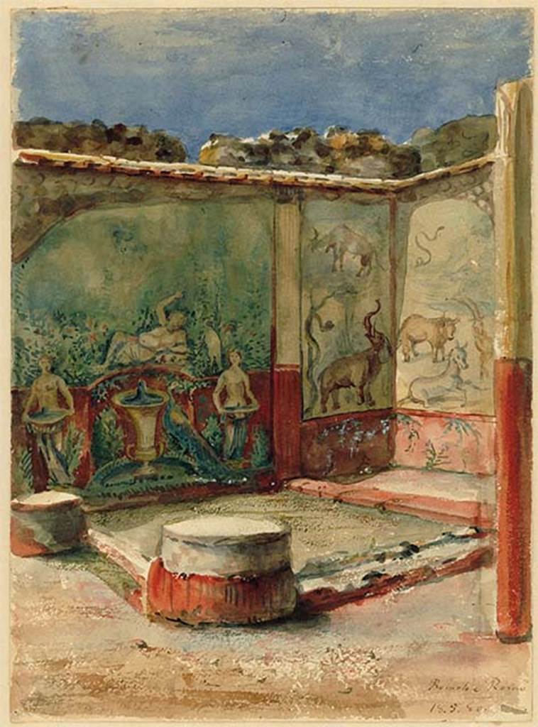 VII.7.10 Pompeii. Painting of decoration on west wall. 
DAIR 83.145. Photo © Deutsches Archäologisches Institut, Abteilung Rom, Arkiv.