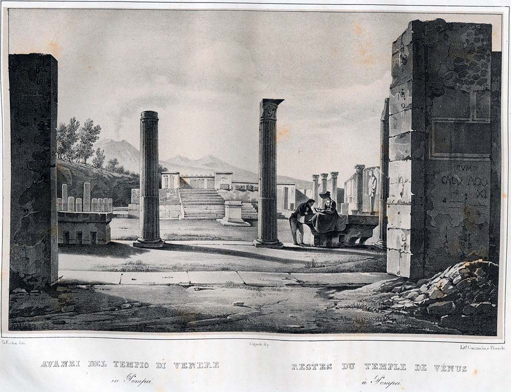 VII.7.32 Pompeii. Pre-1832. Looking north through entrance doorway on Via Marina. 
See Cuciniello, D., 1832. Viaggio pittorico nel regno delle due Sicilie - Napoli e le provincie: vol. II, p. 78.