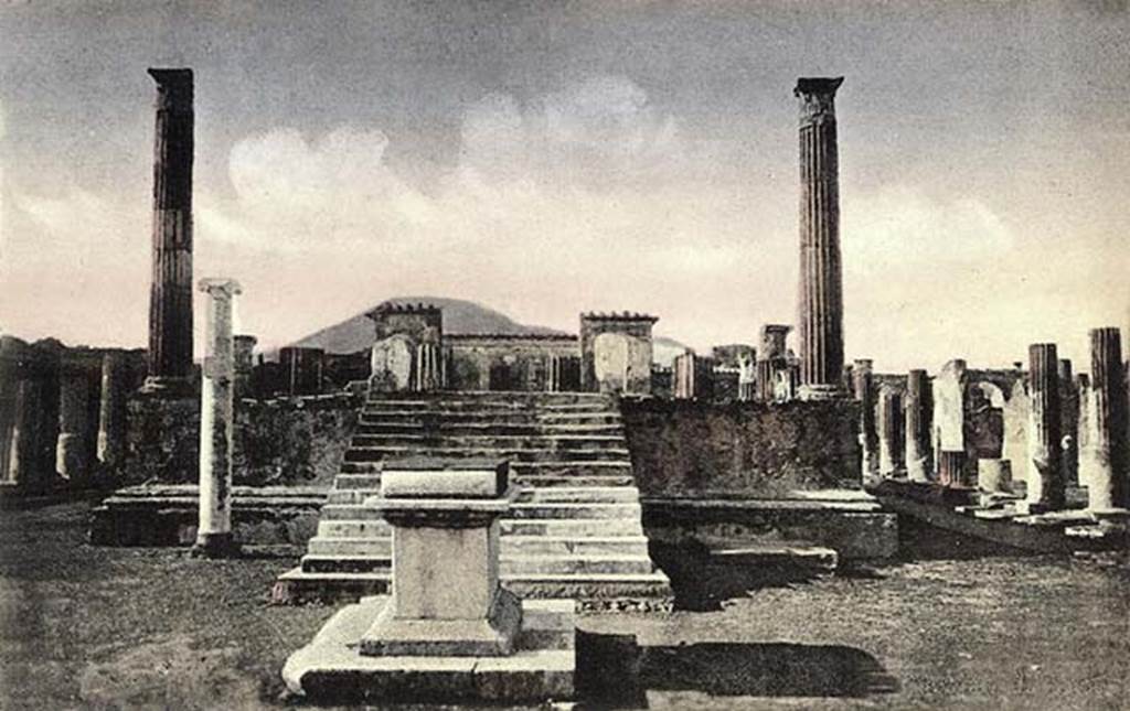 VII.7.32 Pompeii. Old photograph. Looking north towards altar and podium. 
Photo courtesy of Rick Bauer.