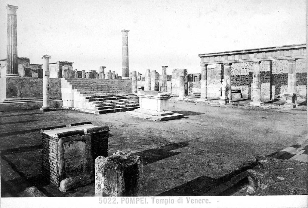 VII.7.32 Pompeii. C.1875 photo by Giacomo Brogi number 5022. Looking north-east across Temple towards altar and podium. 
Photo courtesy of Rick Bauer.