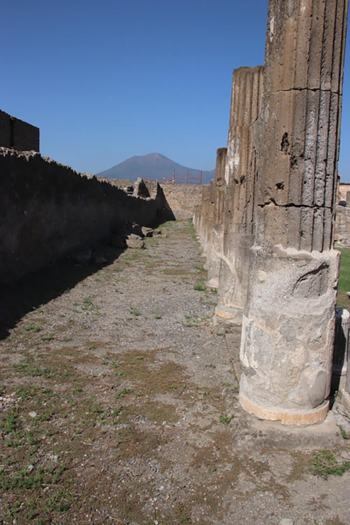 VII.7.32 Pompeii. October 2023. 
Looking north along west portico. Photo courtesy of Klaus Heese.