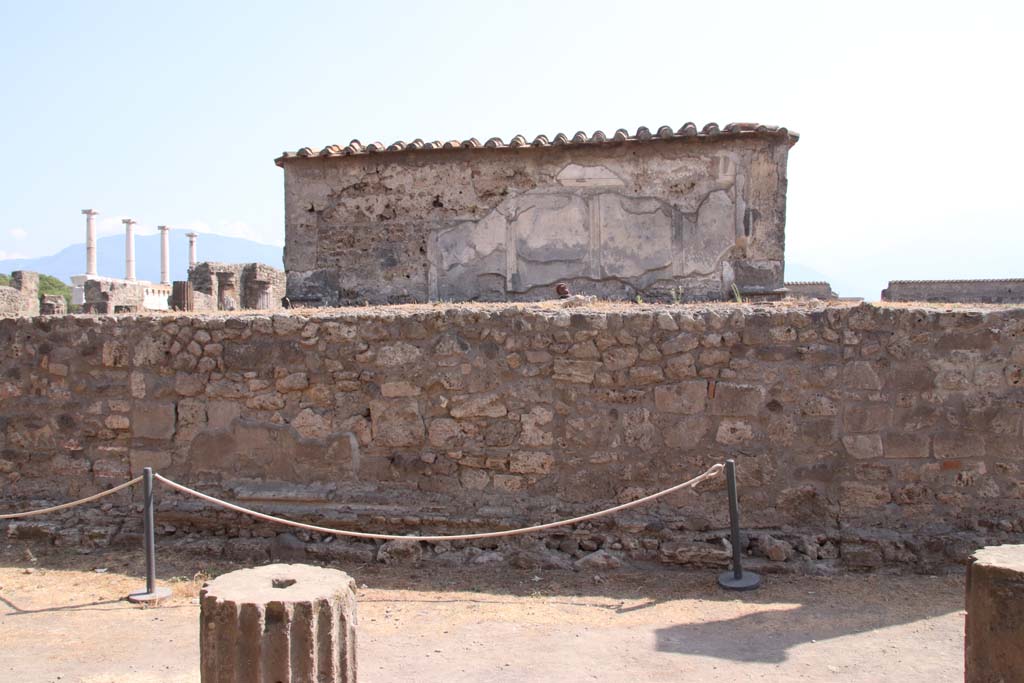 VII.7.32 Pompeii. September 2019. Looking towards north side of podium and cella. Photo courtesy of Klaus Heese.