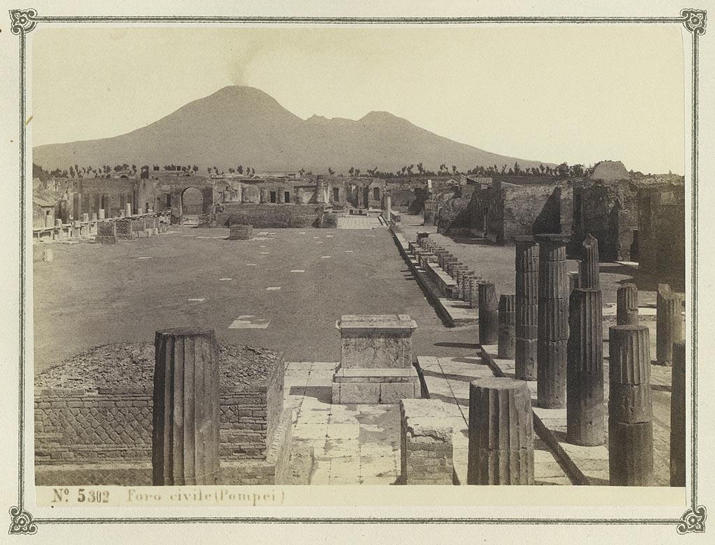 VII.8. Pompeii. Sommer photo number 5302 from album dated January 1874. Looking north from south-east corner of Forum. 
Photo courtesy of Rick Bauer.