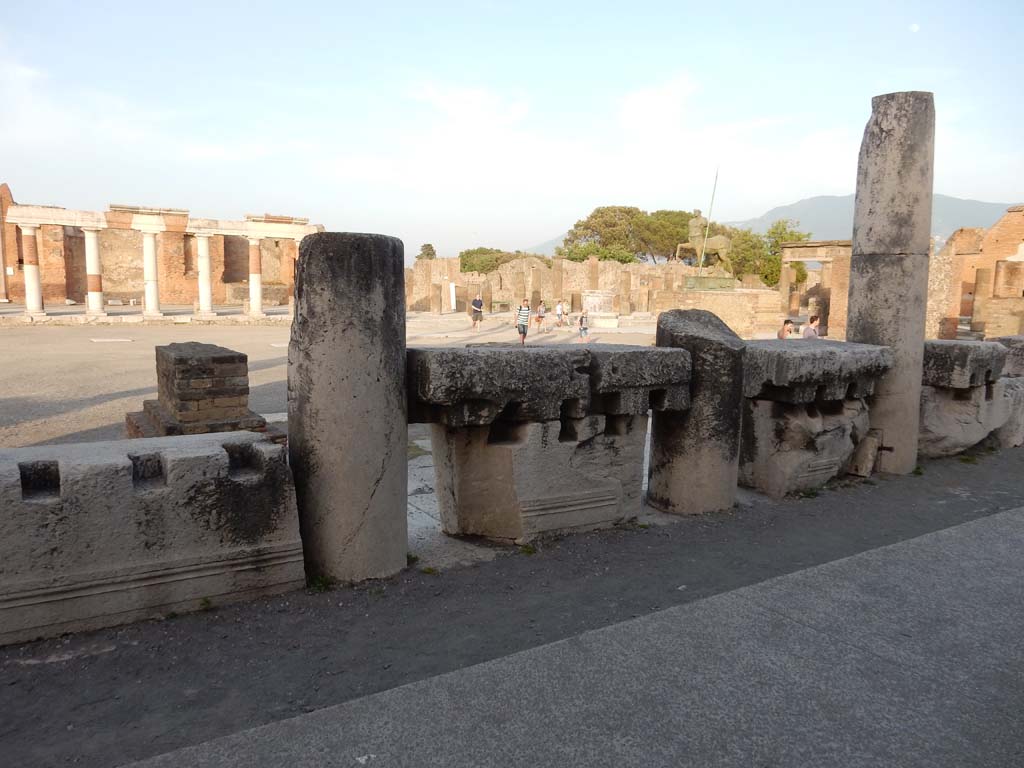VII.8 Pompeii Forum. June 2019. Looking south-east along the west side. Photo courtesy of Buzz Ferebee.