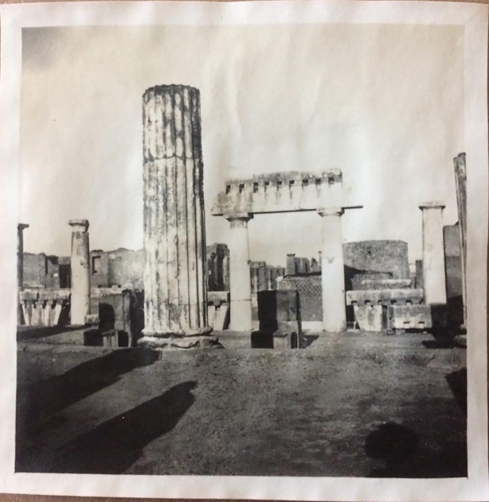 VII.8 Pompeii. August 27, 1904. 
Looking east across Forum in south-west corner, from Basilica. Photo courtesy of Rick Bauer.