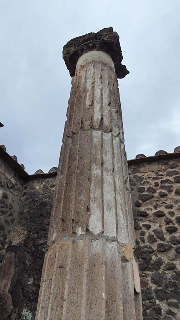 VII.8.1 Pompeii. August 2021. Upper column in south-west corner.
Foto Annette Haug, ERC Grant 681269 DÉCOR.