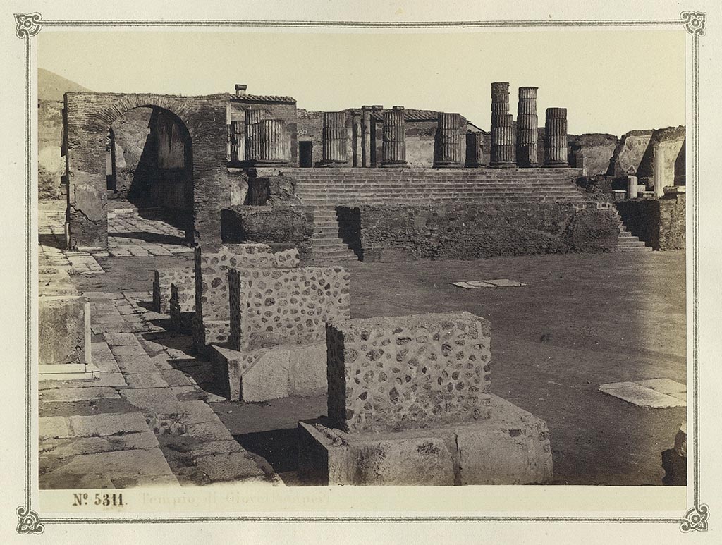 VII.8.1 Pompeii. Sommer photo numbered 5311 from an album dated January 1874. 
Temple of Jupiter and Arch of Augustus in north-west corner of Forum. Photo courtesy of Rick Bauer.