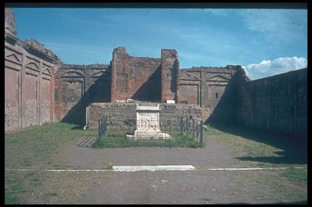 VII.9.2 Pompeii. Looking towards east wall, altar and temple cella. Photographed 1970-79 by Günther Einhorn, picture courtesy of his son Ralf Einhorn.