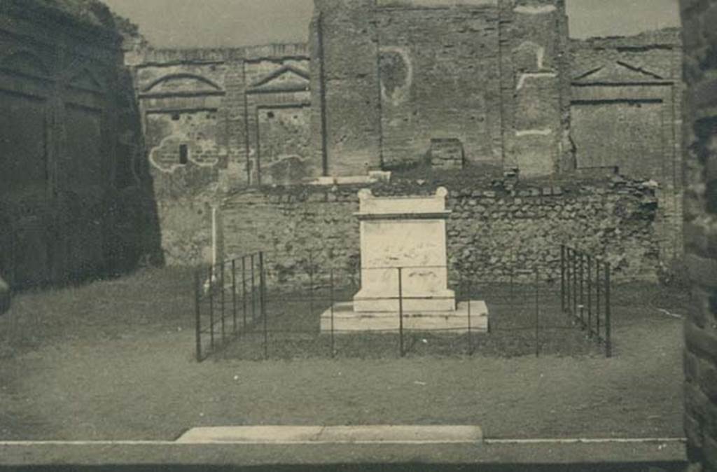 VII.9.2 Pompeii. 4th October 1937. Looking east towards altar, cella and podium. 
Photo courtesy of Rick Bauer.