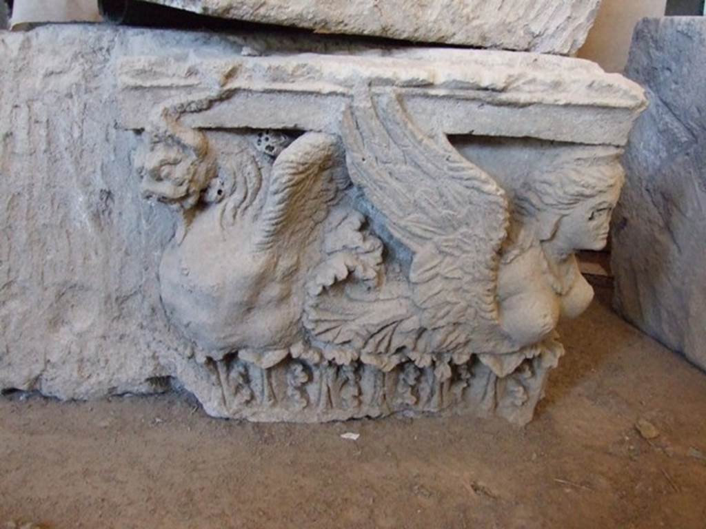VII.9.2 Pompeii. 
Capitals of pilasters preserved in VII.7.29 Forum Granary store.  Original location yet to be identified, but may be from IX.1.20.