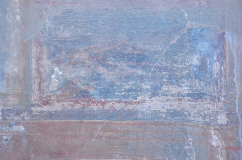 VII.9.7/8 Pompeii. July 2017. Detail of painting of boats from south side of panel with female figure.
Foto Annette Haug, ERC Grant 681269 DÉCOR.