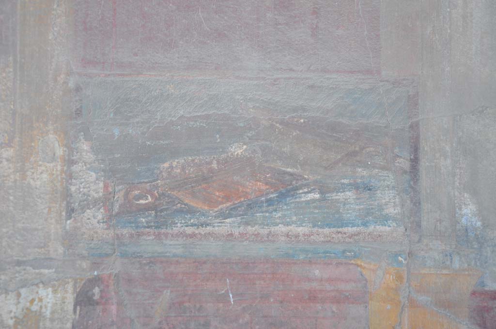 VII.9.7/8 Pompeii. July 2017. Painting of boats from north side of panel with female figure.
Foto Annette Haug, ERC Grant 681269 DÉCOR.
