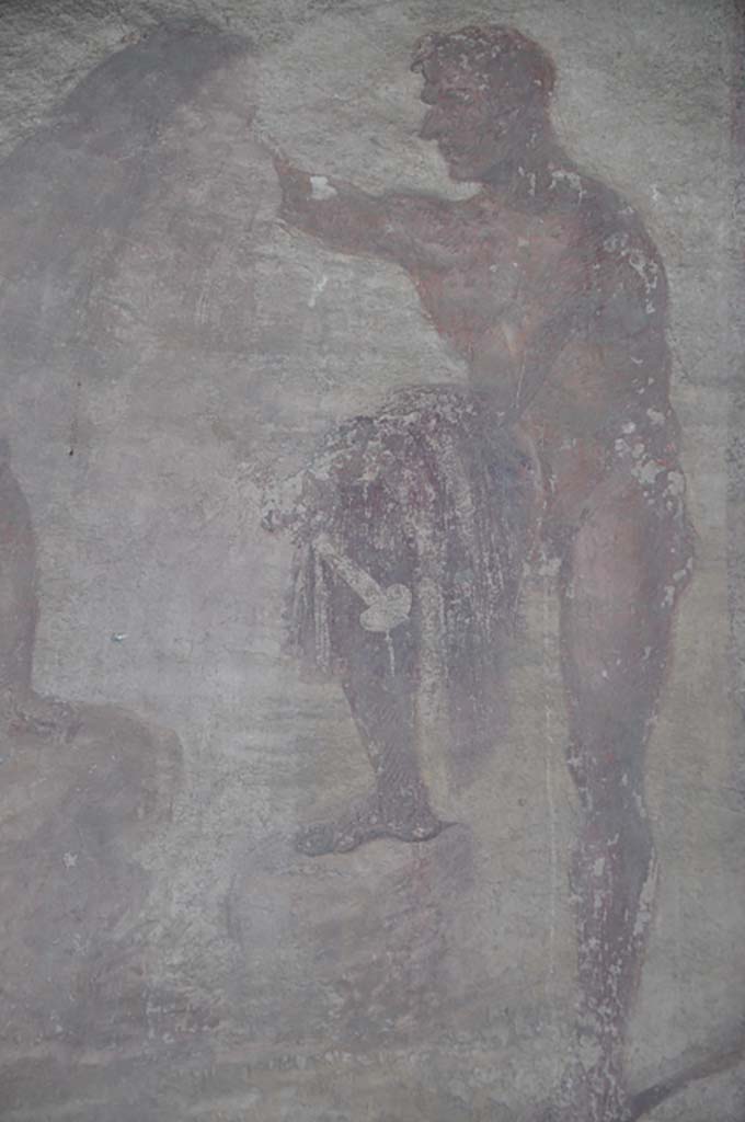 VII.9.7/8 Pompeii. July 2017. Detail of Argo, from painting of Io listening to Argo or Argus.
Foto Annette Haug, ERC Grant 681269 DÉCOR.