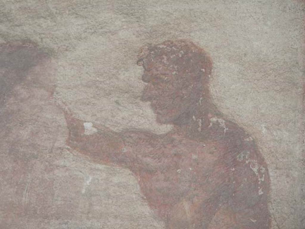 VII.9.7 and VII.9.8 Pompeii. Macellum. May 2015. North-west corner. Detail of Argo, Irom painting of Io listening to Argo or Argus. Photo courtesy of Buzz Ferebee.
