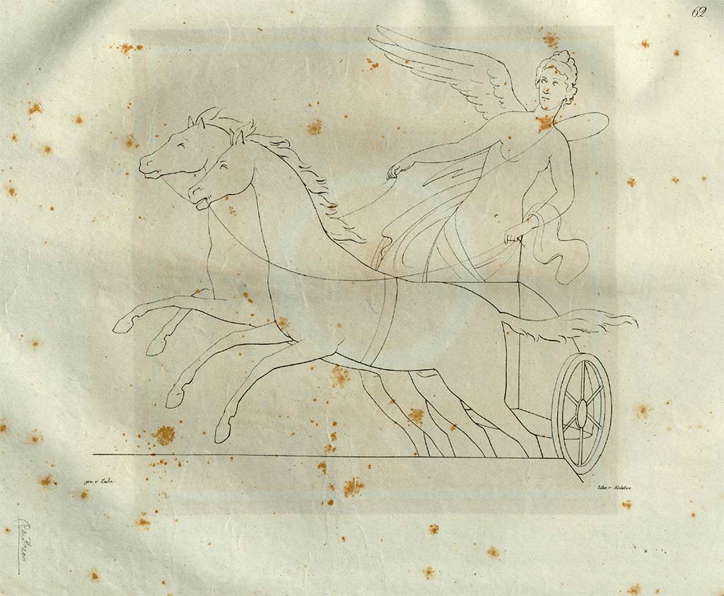 VII.9.7 and VII.9.8 Pompeii. Macellum. Pre-1828. Drawing by Zahn of Victory from the corner of a cornice in the Pantheon.
See Zahn, W., 1828-29. Die schönsten Ornamente und merkwürdigsten Gemälde aus Pompeji, Herkulanum und Stabiae: I. Berlin: Reimer, taf. 62.