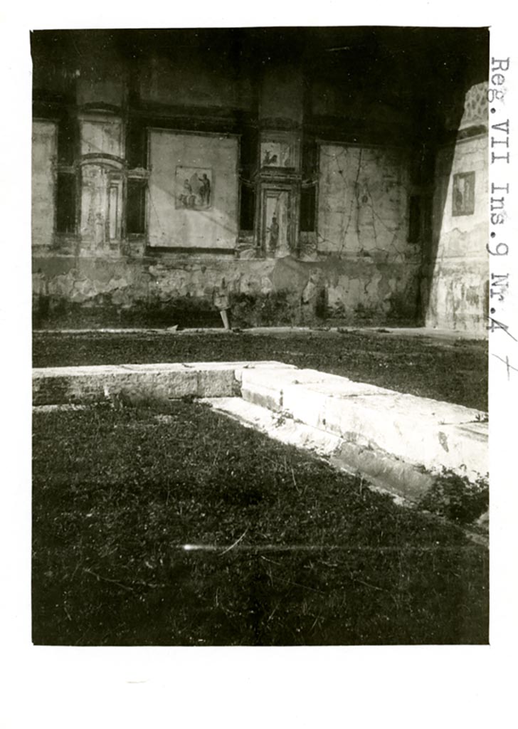 VII.9.7/8 Pompeii. Pre-1937-39. Looking west to north-west corner.
Photo courtesy of American Academy in Rome, Photographic Archive. Warsher collection no. 1152.