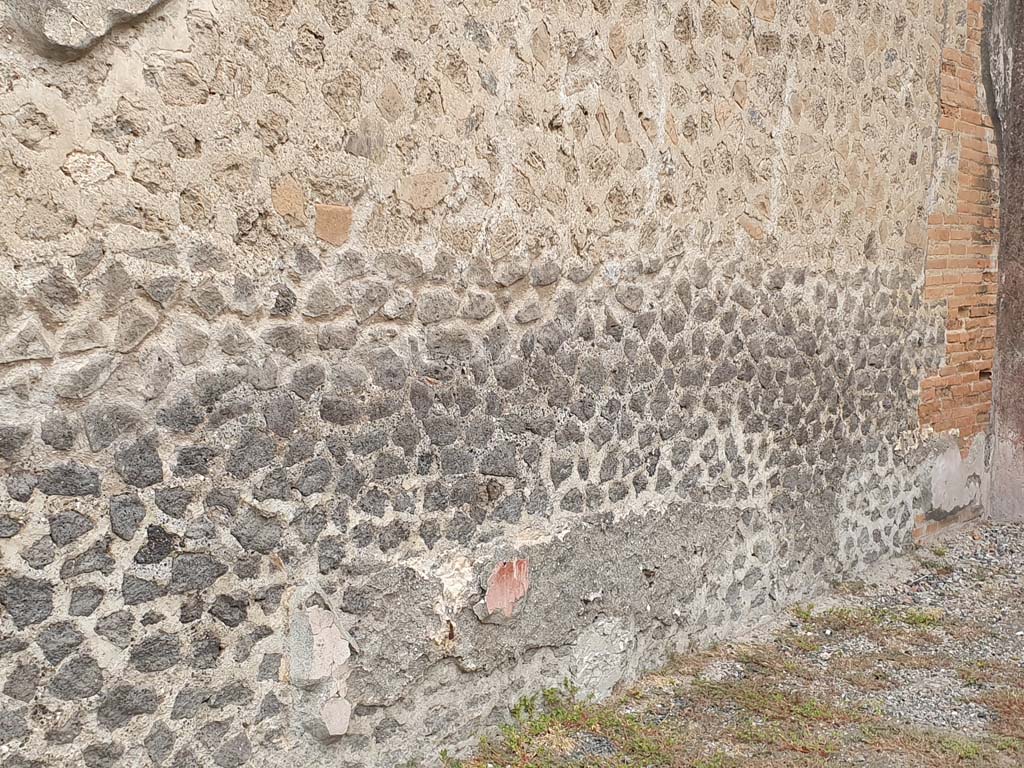 VII.9.7/8 Pompeii. August 2021. North wall of room in north-east corner.
Foto Annette Haug, ERC Grant 681269 DÉCOR.