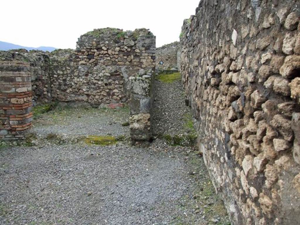 VII.9.47 Pompeii. March 2009.  Looking south in VII.9.51 towards the slope of the ramp from the stable in the house of VII.9.47. This came out in VII.9.51.