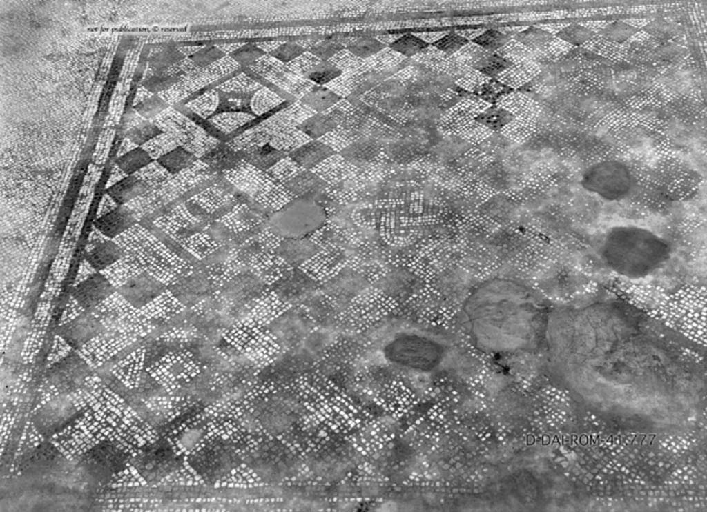 VII.10.3 Pompeii. c.1930. Tablinum, detail of central mosaic. 
DAIR 41.777. Photo © Deutsches Archäologisches Institut, Abteilung Rom, Arkiv.
See Pernice, E.  1938. Pavimente und Figürliche Mosaiken: Die Hellenistische Kunst in Pompeji, Band VI. Berlin: de Gruyter, (tav. 49.5, above.)