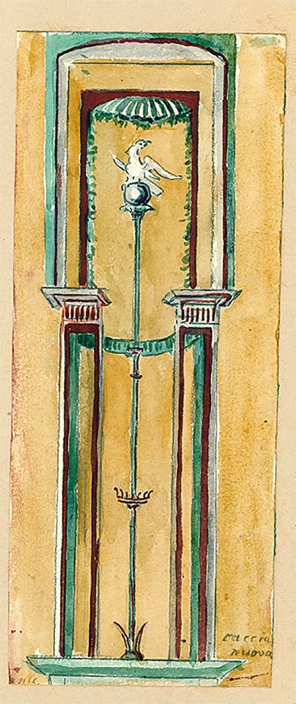 VII.10.3 Pompeii. Watercolour painting from north wall of cubiculum, showing decoration.
DAIR 83.146. Photo © Deutsches Archäologisches Institut, Abteilung Rom, Arkiv.