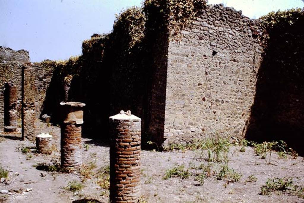 VII.11.10 Pompeii. 1966. Looking south-east from north portico across garden area. Photo by Stanley A. Jashemski.
Source: The Wilhelmina and Stanley A. Jashemski archive in the University of Maryland Library, Special Collections (See collection page) and made available under the Creative Commons Attribution-Non Commercial License v.4. See Licence and use details.
J66f0725