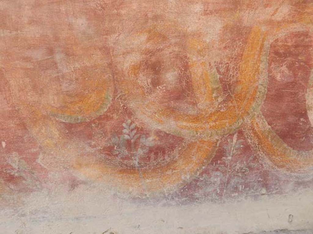 VII.11.13 Pompeii. May 2016. Painted serpents’ coils on street shrine. Photo courtesy of Buzz Ferebee.
