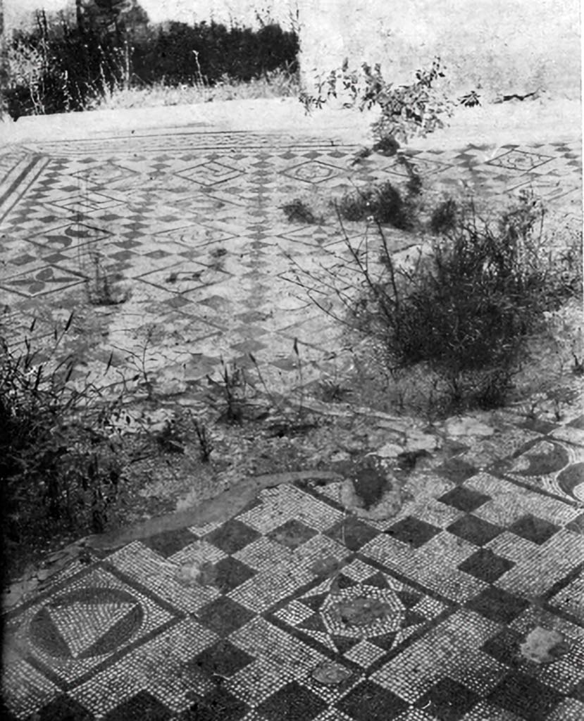 VII.12.23 Pompeii, c.1930. Looking east across flooring towards doorway of room on west side of atrium.
See Blake, M., (1930). The pavements of the Roman Buildings of the Republic and Early Empire. Rome, MAAR, 8, (p.102f,108,110,114, & pl.30, tav.4).
