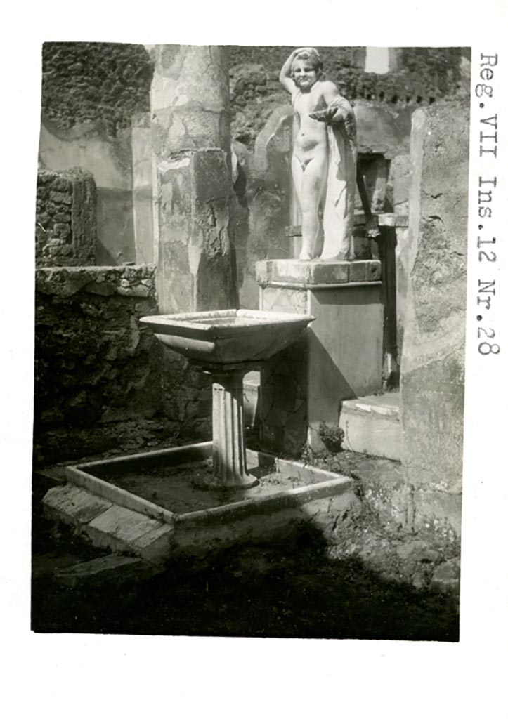 VII.12.28 Pompeii. Pre-1937-39. Looking north-west.
Photo courtesy of American Academy in Rome, Photographic Archive. Warsher collection no. 436.