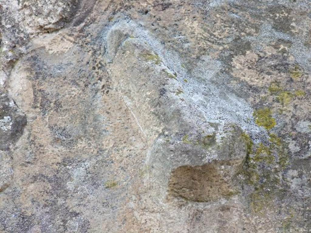 VII.13.14 Phallus carved in stone block at corner of Vico della Maschera and Vico degli Scheletri.