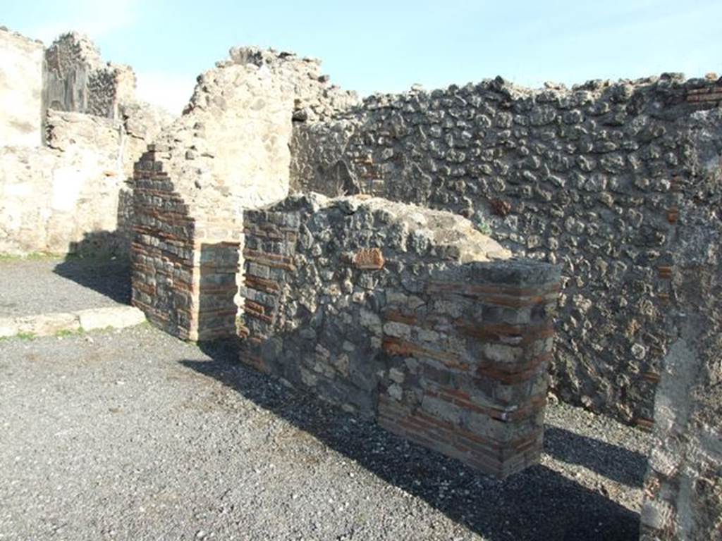 VII.14.6 Pompeii. December 2007. East wall with two doorways.