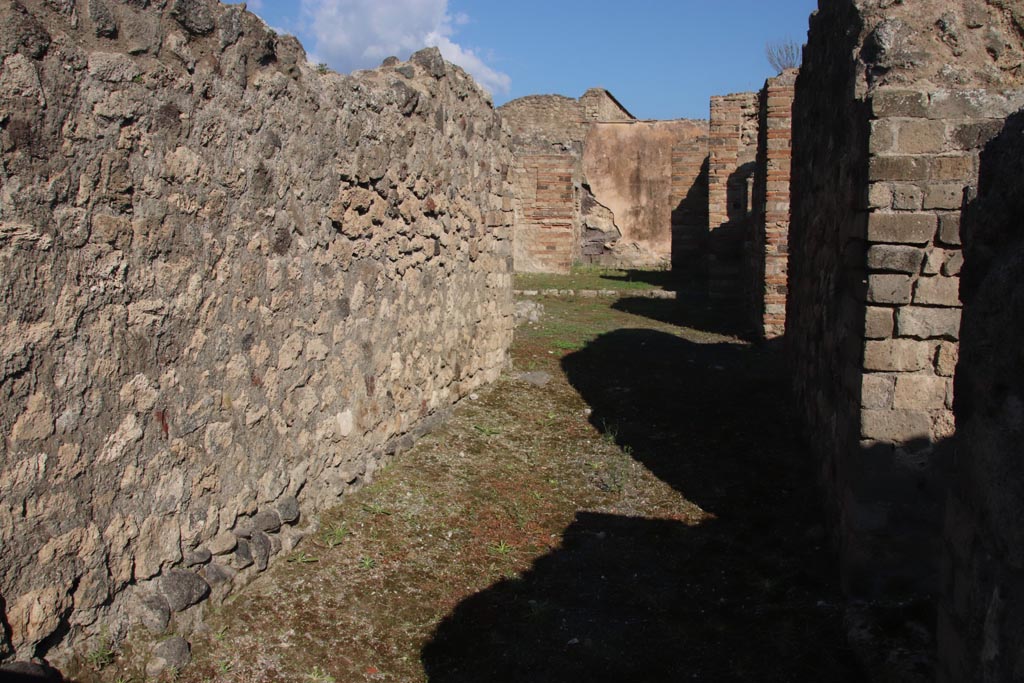 VII.14.14 Pompeii looking into VII.14.15. October 2022. 
Looking north from shop-room towards atrium of dwelling, see VII.14.15. Photo courtesy of Klaus Heese.