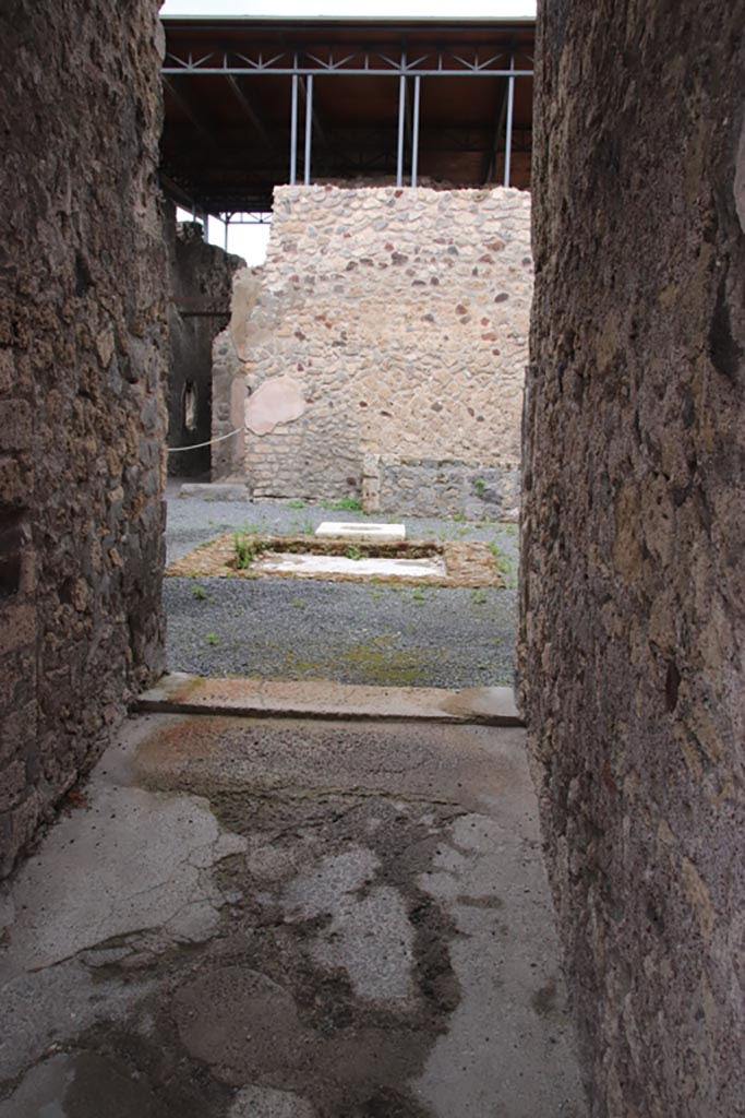 VII.15.1 Pompeii. May 2024.  
Looking north across atrium from entrance corridor/fauces. Photo courtesy of Klaus Heese.