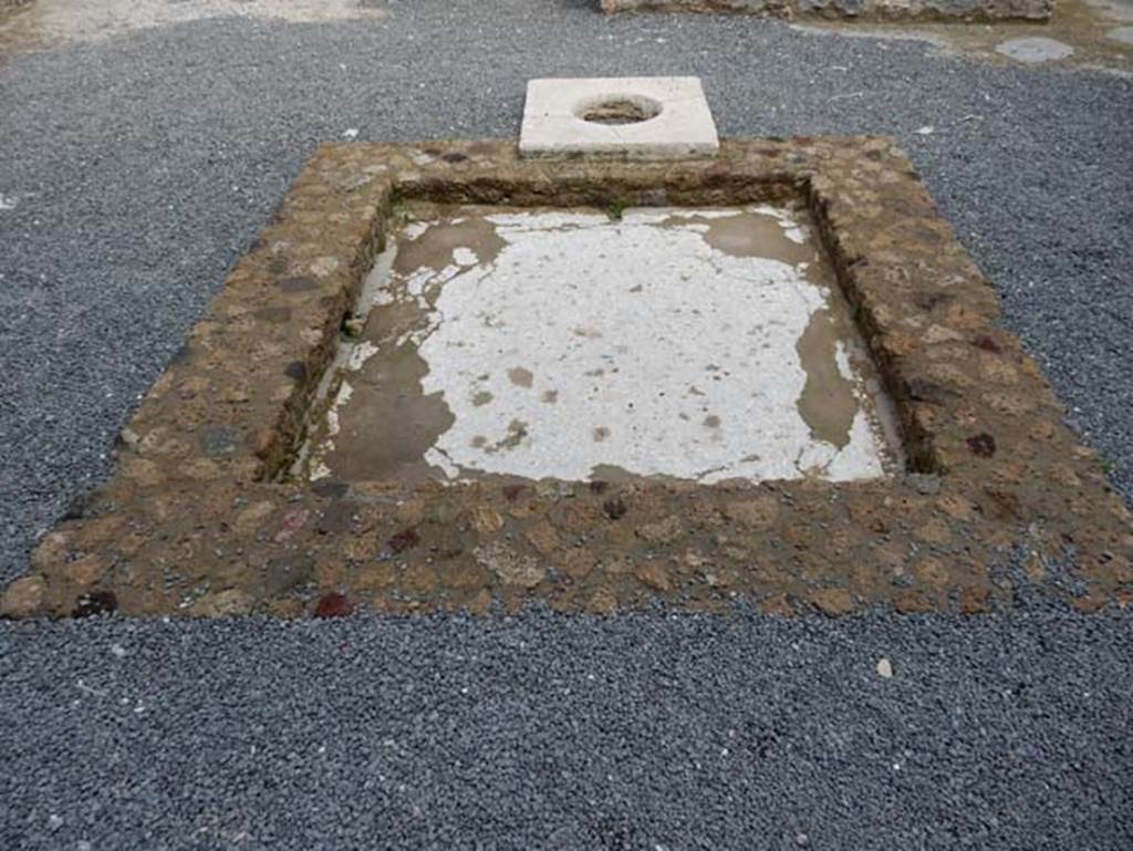 VII.15.1 Pompeii. May 2018. Looking north across impluvium in atrium. Photo courtesy of Buzz Ferebee.