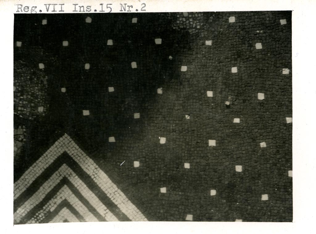 VI.15.2 Pompeii. Pre-1937-39. Flooring in atrium.
Photo courtesy of American Academy in Rome, Photographic Archive. Warsher collection no. 1310.