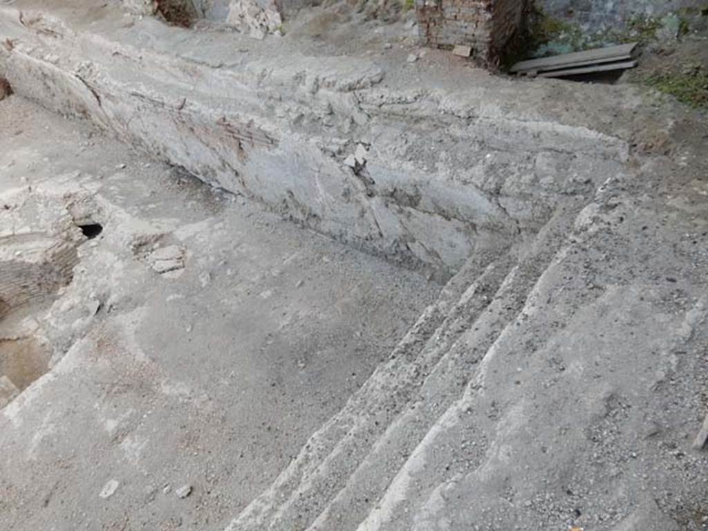 VII.16.a Pompeii. May 2015. Room 2, south-east corner of pool with steps.  Photo courtesy of Buzz Ferebee.