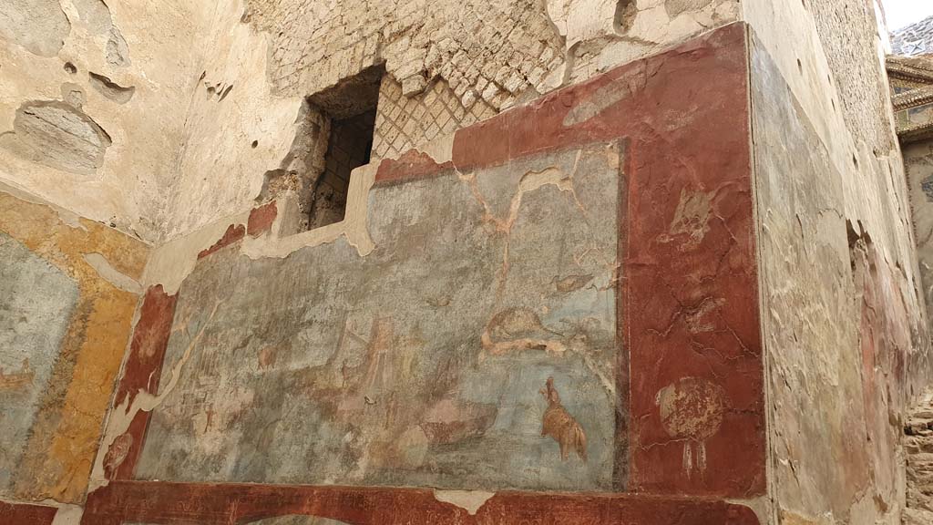 VII.16.a Pompeii. August 2021. Room 9, upper part of east wall.
Foto Annette Haug, ERC Grant 681269 DÉCOR.