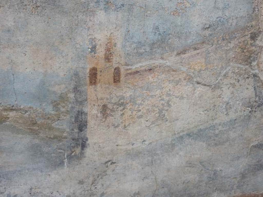 VII.16.a Pompeii. May 2015. Room 9, detail from lower south wall. Photo courtesy of Buzz Ferebee.